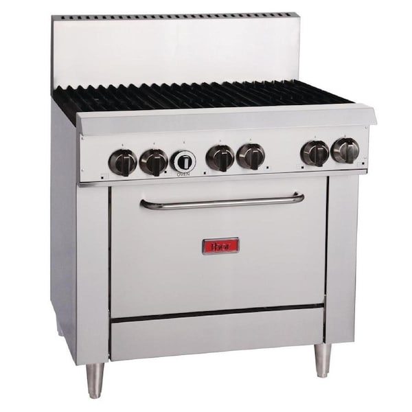 Thor Gas Range 36" with flame failure- NG TR-6F NG- Commercial