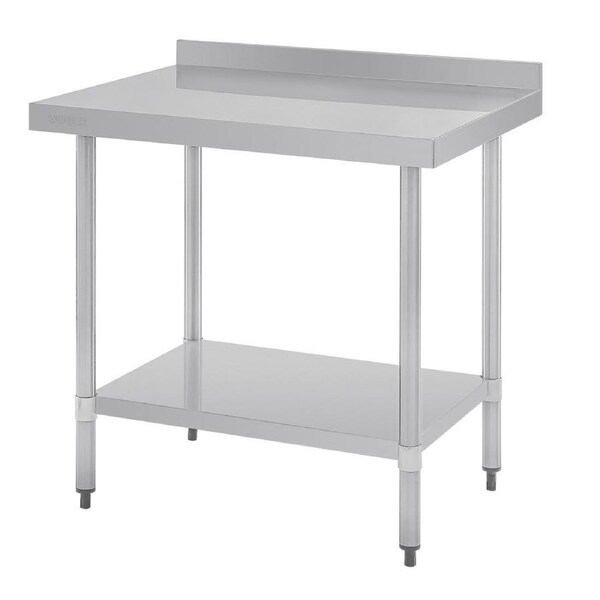 Vogue Table with Upstand St/St - 900x700x900mm 35 1/2x27 1/2x35 1/2"