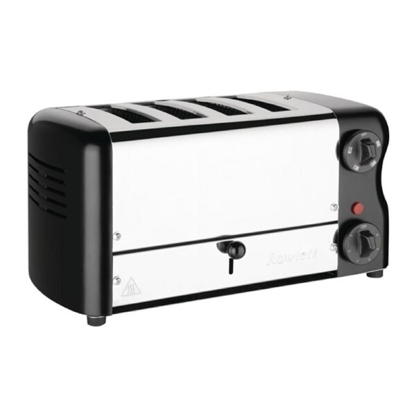 Rowlett Esprit 4 Slot Toaster Jet Black with Elements & Sandwich Cage