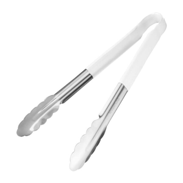 Hygiplas Colour Coded Serving Tong White - 300mm