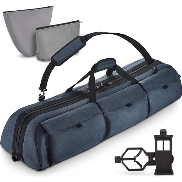 Multipurpose 101.6cm Case Storage Bag For Telescope w/ Smart Phone Adapter Navy