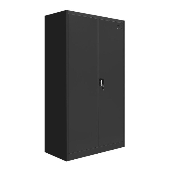180cm Steel Filing Cabinet Office Stationary Lockable Storage Cupboard 2 Door 4 Shelves