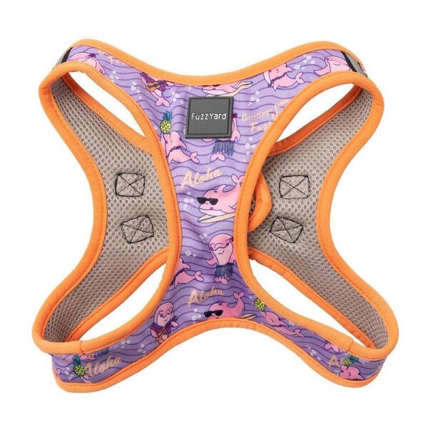 Aloha Dolphins Medium Step-In Dog Harness by FuzzYard - 44 to 46cm Neck & 52 to 54cm Chest