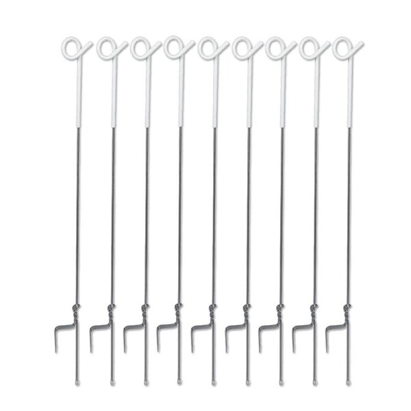 OZNALA 20Pcs 104cm Multi Wire Steel Post Electric Fence Pigtail Strip Tread In Graze Pigtail Trellis Graze Farming Tape Fencing for Garden Farm Livestock Cattle Sheep Cow White