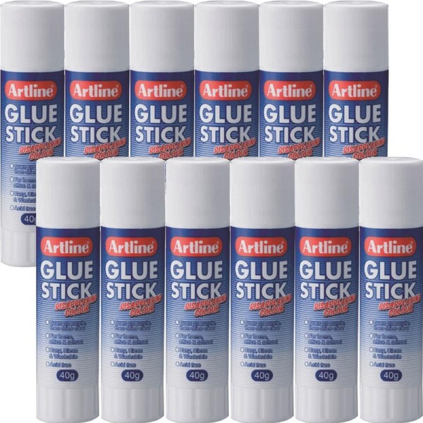Artline Purple Glue Stick Disappearing 40G Pack 12 Box