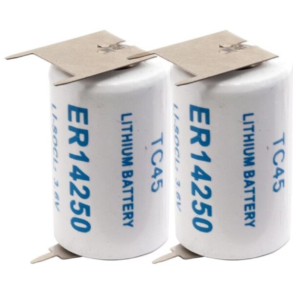2pc 3.6V Lithium 1000mAh Single Use 1/2 AA Battery w/ Tags for Computer Memory