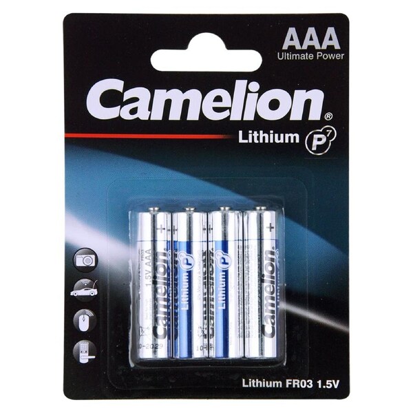 4pc Camelion Lithium AAA FR03 1.5V 1100mAh Battery Long Lasting Camera Batteries