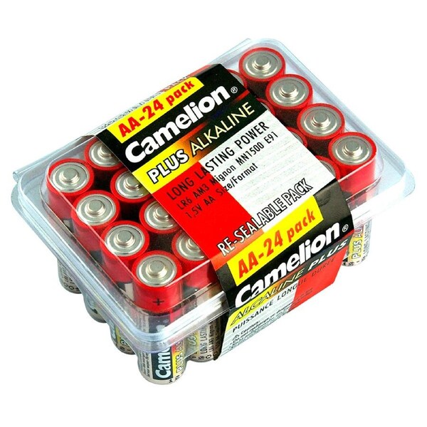 24pc Camelion Alkaline Plus AA LR6 Battery AM3 Mignon 1.5V Cylindrical Batteries