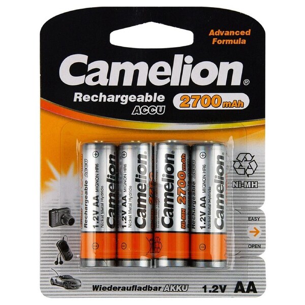 4pc Camelion Ni-MH AA 1.2V Battery 2700mAh Rechargeable HR6 Mignon Batteries