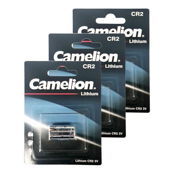 3x Camelion Lithium 3V CR2 Battery Single Card Lasting for Film/Digital Camera