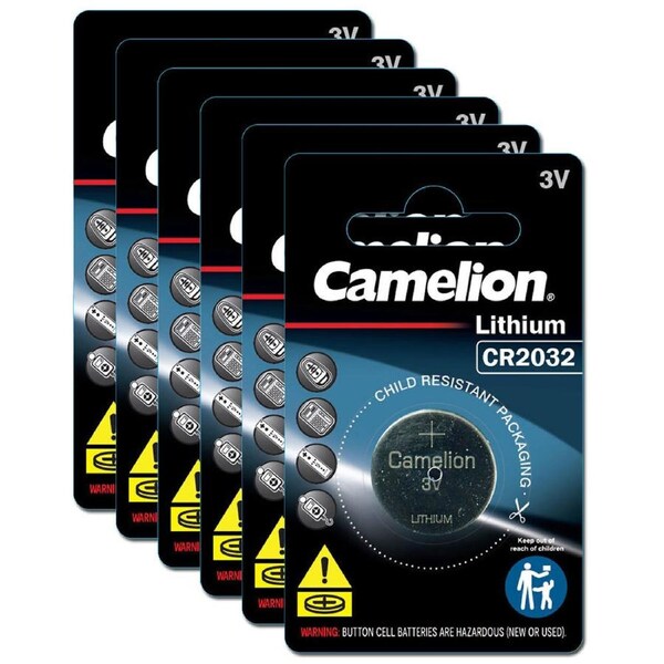 6x Camelion Lithium 2032 Button Cell 3V Batteries For Calculator/Watch/Car Keys