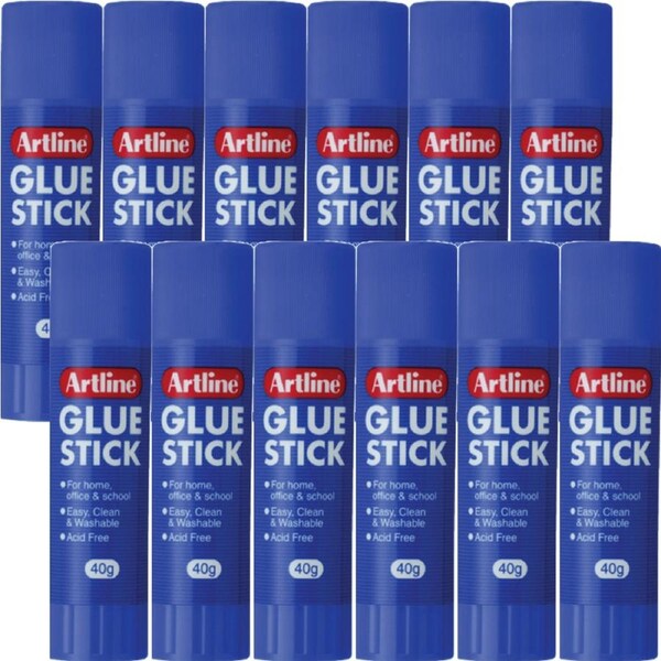 Artline Glue Sticks Clear 40G Pack 12 Box