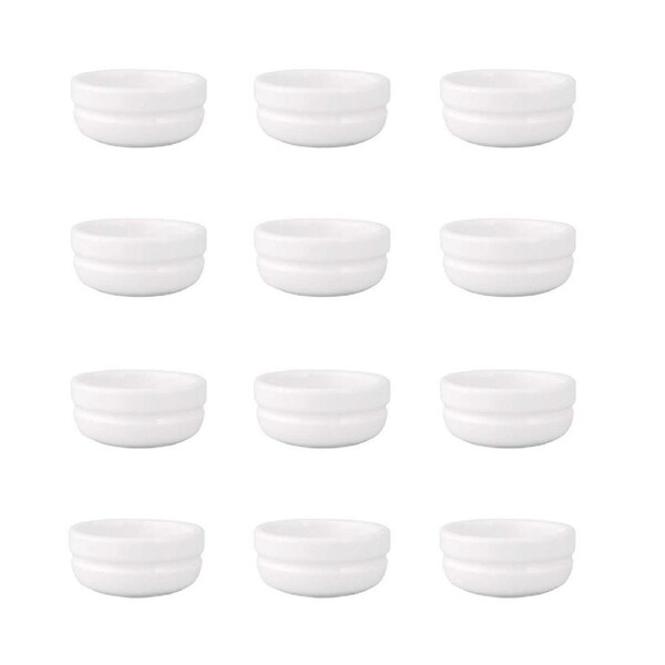 Chef Inox Vitroceram White Porcelain Butter Crock Set 12