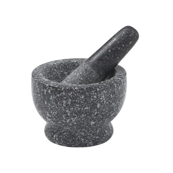 Davis & Waddell Traditional Granite Mini Mortar & Pestle Grey 9x9x6.5cm