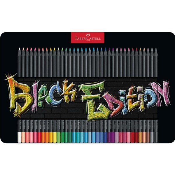 Faber-Castell Black Edition Colour Pencils Tin 36 Pack Set