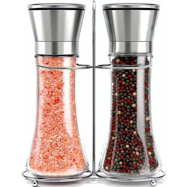VIKUS Modern Stainless Steel Salt and Pepper Grinder Set