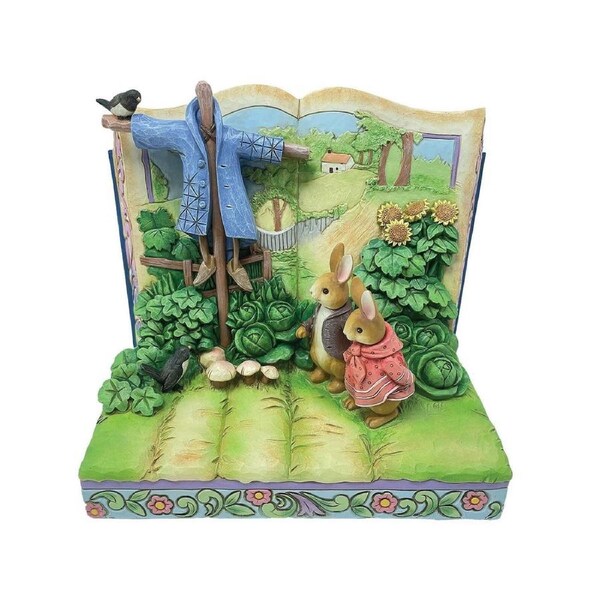 Beatrix Potter by Jim Shore - Peter Rabbit & Benjamin Scarecrow Storybook Figurine 13.5cm