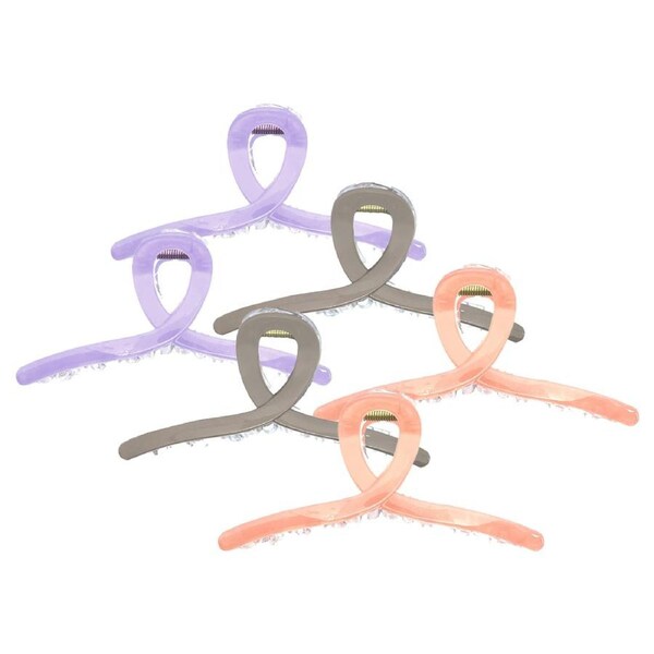 6x My Accessory Melrose Clip Twisted Polish Hair Style Clip Accessory Asst 13cm