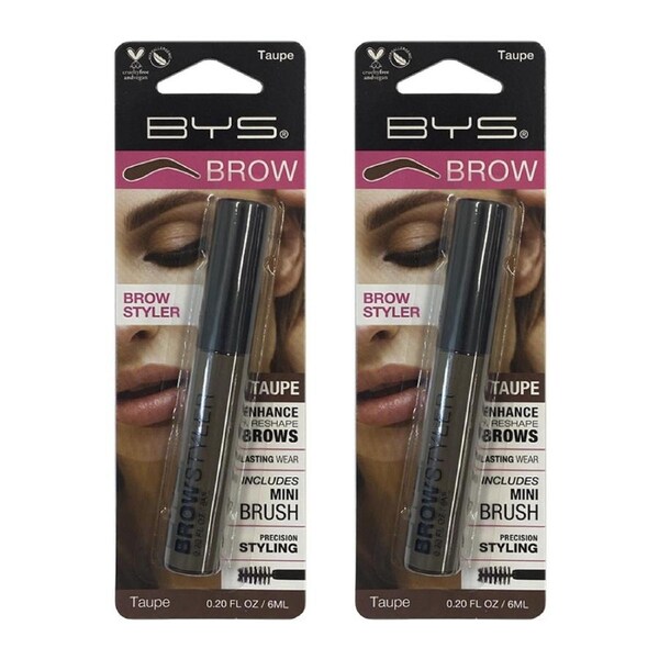 2x BYS 6ml Eyebrow Brow Gel Styler w/ Mini Brush Taupe Face Makeup Eye Cosmetics