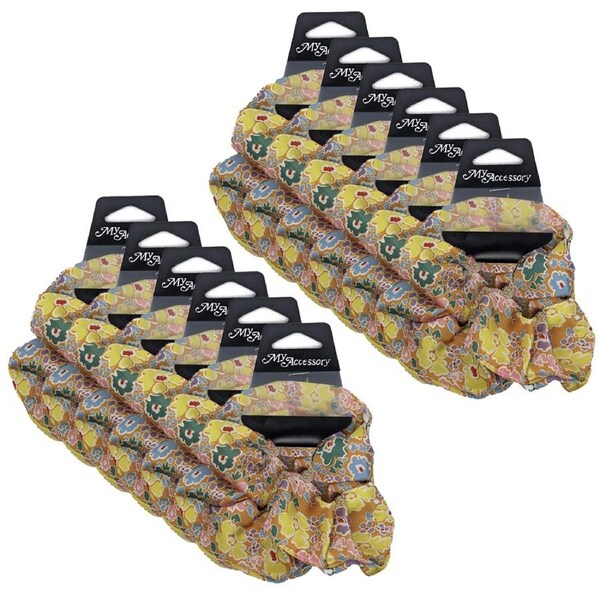 12x My Accessory 12cm Hair Scrunchie Giant Florals Styling Ponytail Accessory