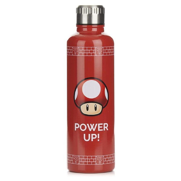 Paladone Super Mario Power Up Toad 500ml Metal Water Bottle/Flask Hot/Cold