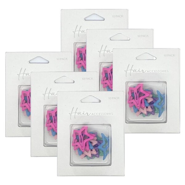 60pc Hair Accessories Sleepie Women's Styling Clips Star Bright Assorted 3.5cm