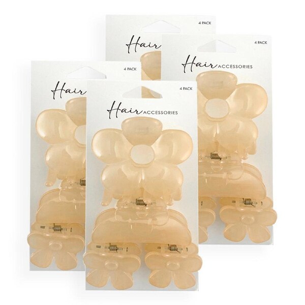 16pc Hair Accessories Melrose Women's Hair Styling Crab Clips Flowers Asst 6.5cm