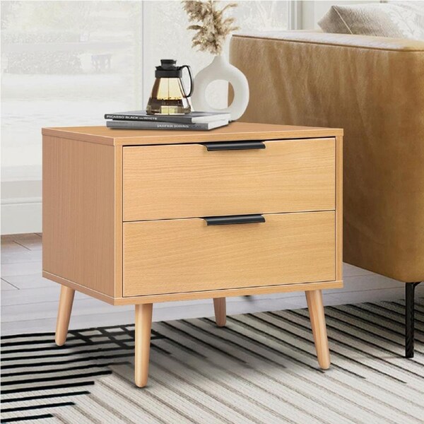 ALFORDSON 2 Drawers Bedside Table (Wood)
