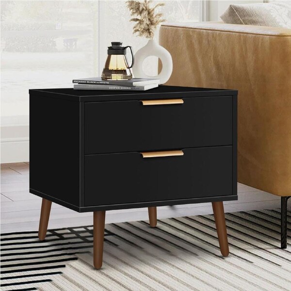 ALFORDSON Bedside Table - Neil Scandinavian Nightstand (Black)