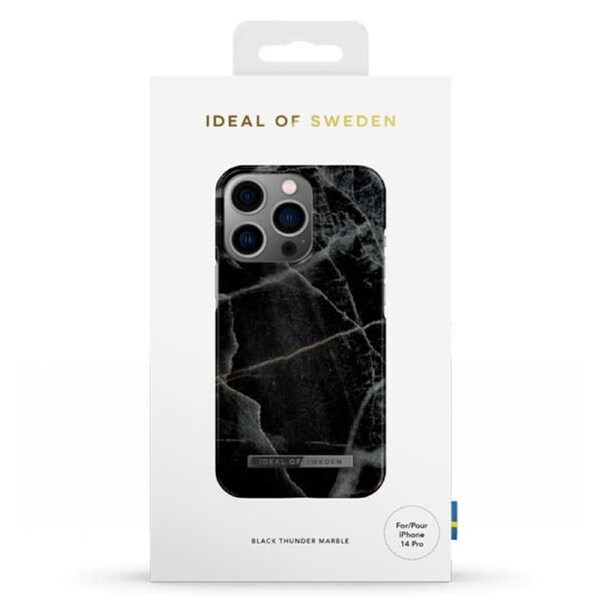 Ideal of Sweden Black Thunder Marble Case (Suits iPhone 14 Pro)