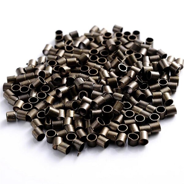 100pcs 2mm Antique Bronze Jewellery Crimps Tube Beads Findings Earrings Making