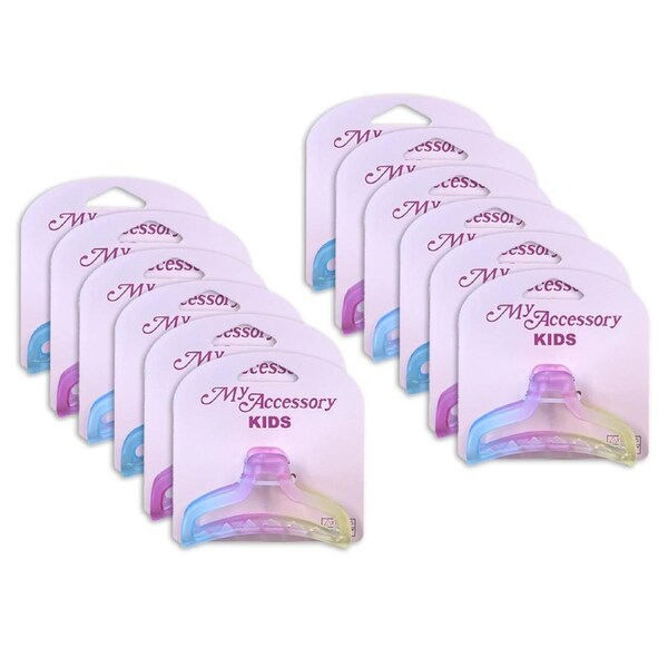 12x My Accessory Kids Melrose Hair Styling Clip Ombre Frosted Children 8cm Asst