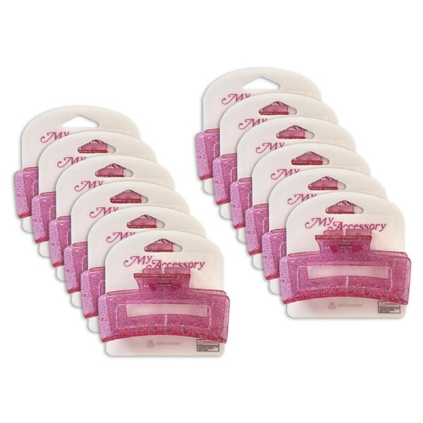 12x My Accessory Kids/Girls Melrose Hair Styling Childrens Claw Clip Glitter 9cm