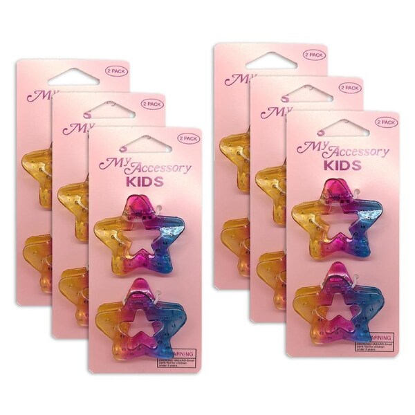 12pc My Accessory Kids/Girls Melrose Hair Styling Clip Ombre Star 5cm Children