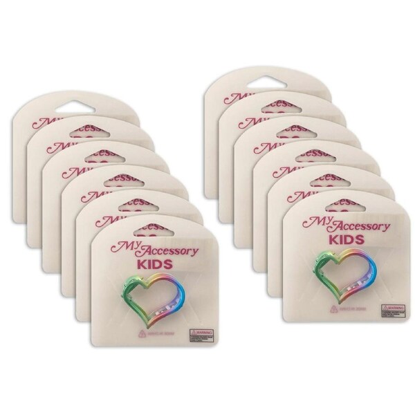 12x My Accessory Kids Melrose Hair Styling Clip Metal Heart Rainbow Children 4cm