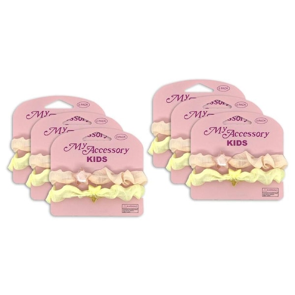 12pc My Accessory Kids/Children Hair Tie Scrunchie Elastics Band Pastel Stars