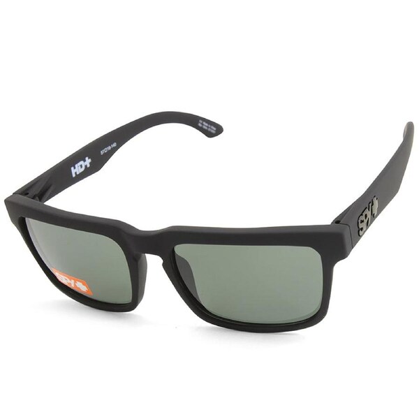 Spy Helm Soft Matte Black/Happy Grey-Green Men's Lifestyle Sunglasses