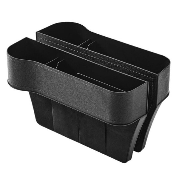Ozoffer 2pcs Car Seat Storage Box&Console Side Pocket Coin Phone Organizer Cup Holder