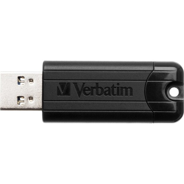 Verbatim Pinstripe Microban 64GB USB 3.0 Memory Stick Drive For PC/Laptop Black