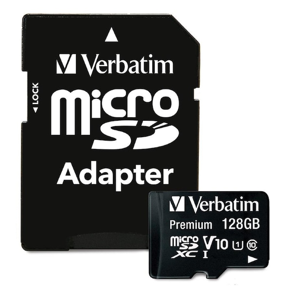 Verbatim Micro SDXC 128GB Memory Card Class 10 UHS-I File Storage w/ SD Adaptor