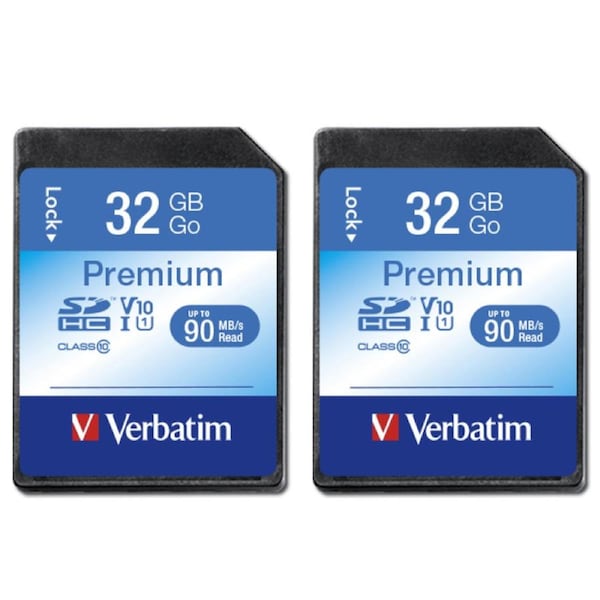 2PK Verbatim 32GB SDHC Memory Card File/Media Storage Class 10 f/ Digital Camera