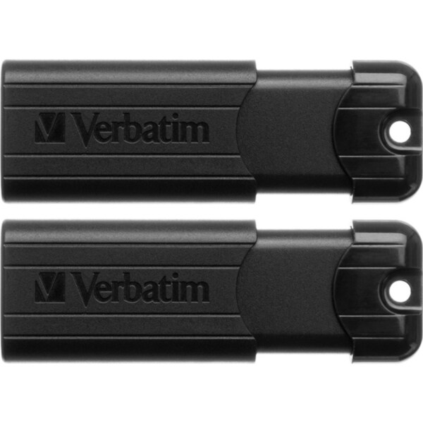 2PK Verbatim Store'n'Go Pinstripe Windows PC Sliding USB 3.0 Drive 32GB Black