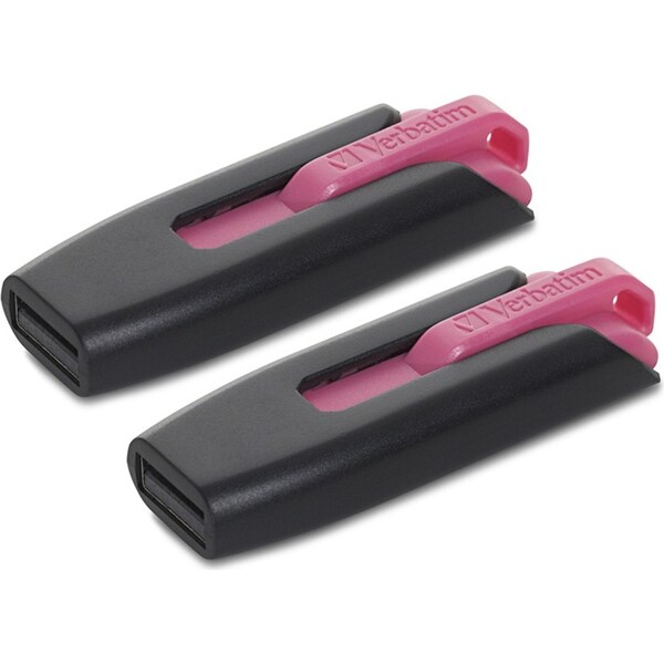 2PK Verbatim Store'n'Go V3 USB 3.0 Stick Flash Drive 16GB For Laptop/PC Hot Pink