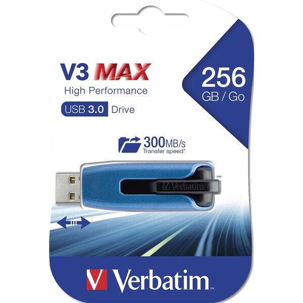 Verbatim Store'n'Go V3 Max High Performance 256GB USB Stick Drive For Laptop/PC