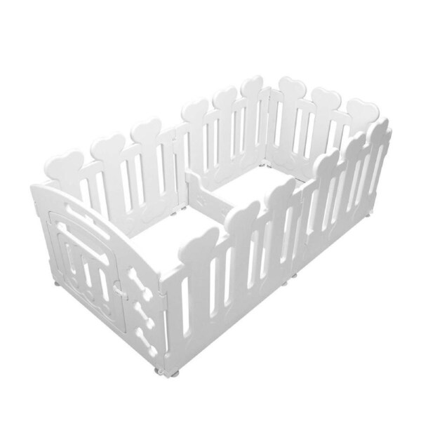Dog Crate Pet Pen Cage Playpen Enclosure Puppy Kennel Outdoor Indoor Cat Exercise Whelping Box Plastic Portable White