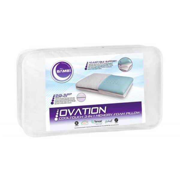 My Bambi Ovation MEMORY FOAM Pillow - GEL INFUSED 3-in-1 Adjustable Pillow