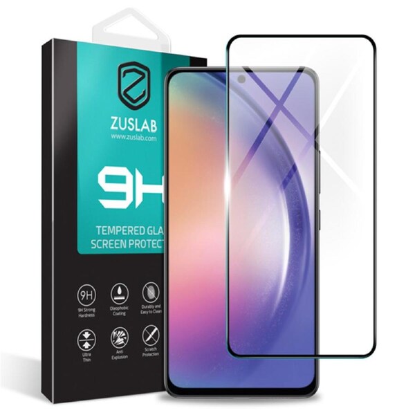 ZUSLAB Galaxy A54 5G Screen Protector Tempered Glass Case Friendly 9H Hardness for Samsung (2023) - Black