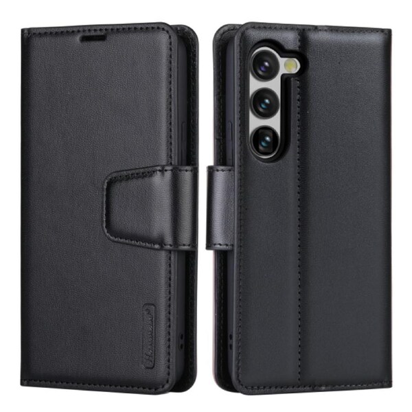 ZUSLAB Galaxy S23 Case Hanman Leather Wallet Card Cover for Samsung (2023) - Black