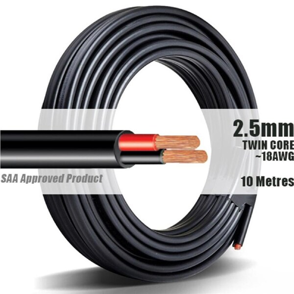 TWIN CORE WIRE 2.5mm 10M Meter 2 CORE AUTOMOTIVE MARINE ELECTRICAL CABLE