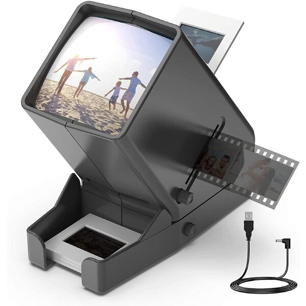 LED Lighted Illuminated Viewing for 35Mm Slide and Positive Film Negatives,3X Magnification,Usb Powered,Slide and Film Viewer,4Aa Batteries Included…